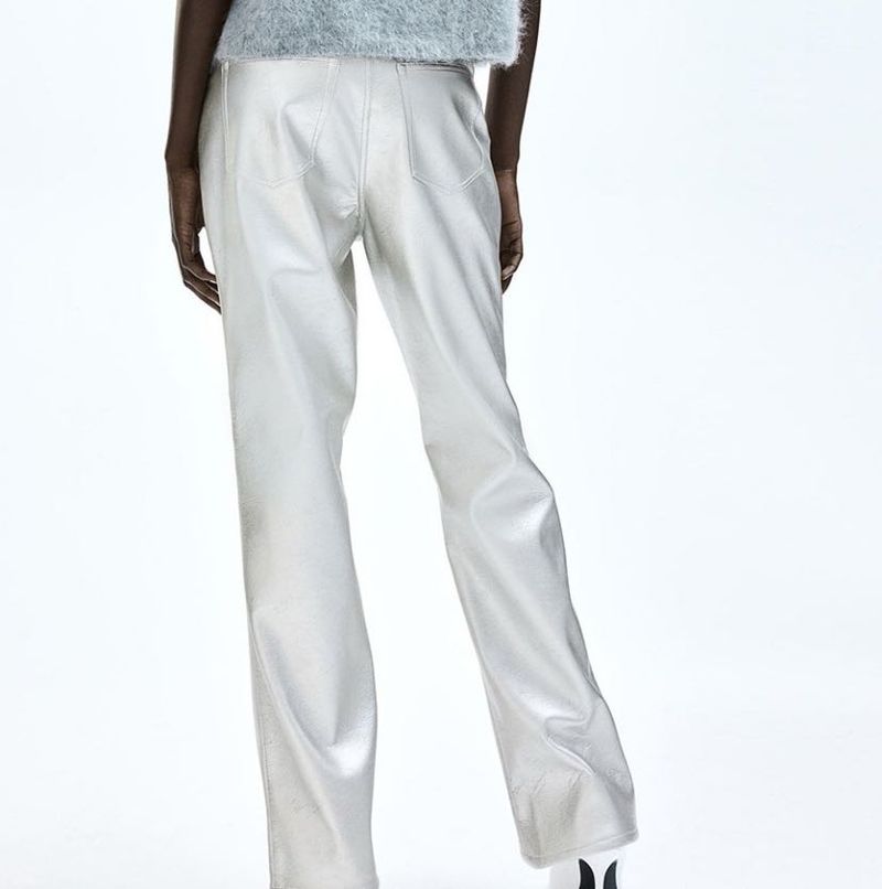 H&M Silver Coated Trouser