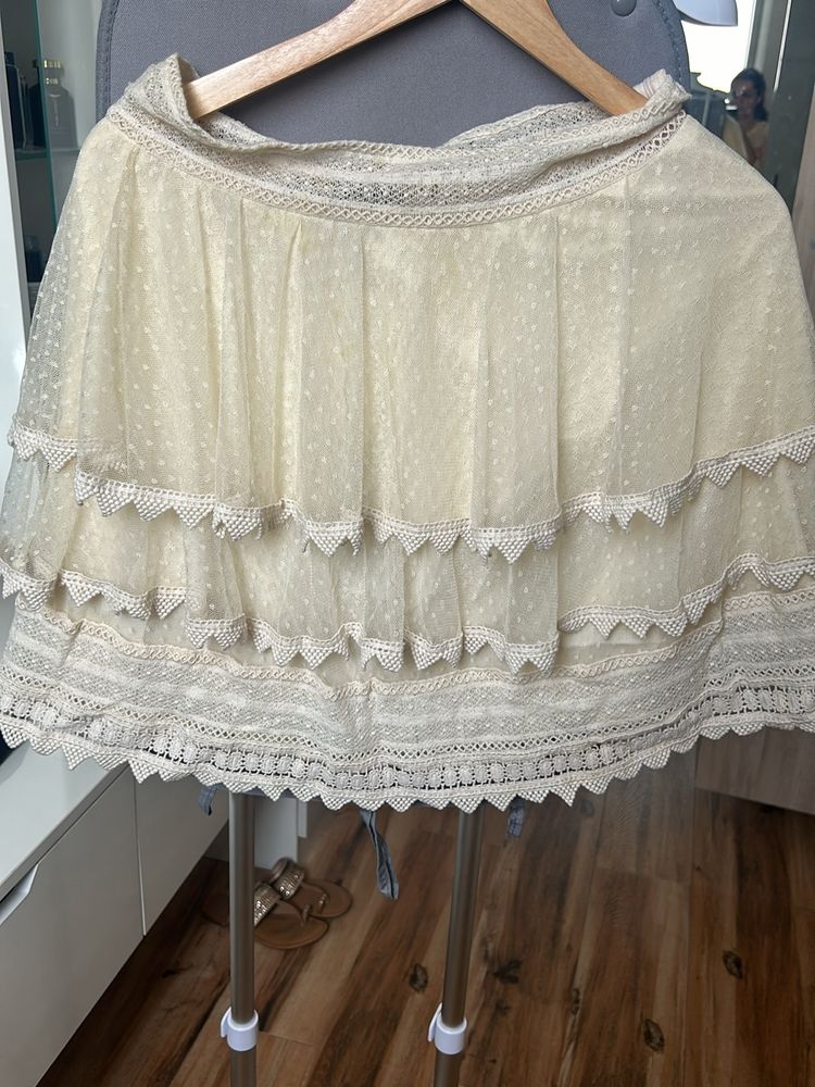 Revolve Frilled Net Skirt Brand New