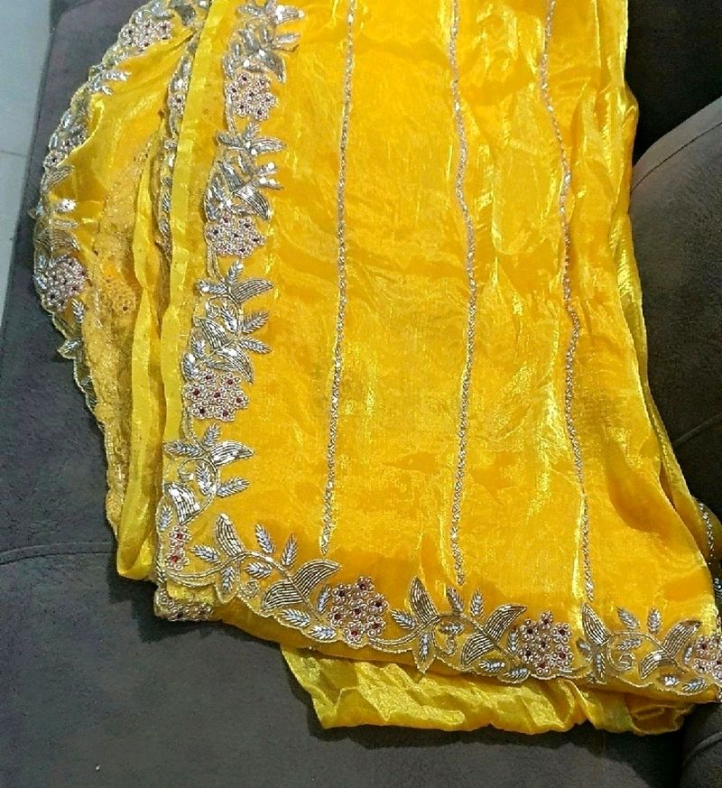 Beautiful yellow saree