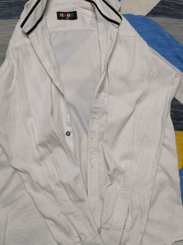 White Casual Shirt For Boys