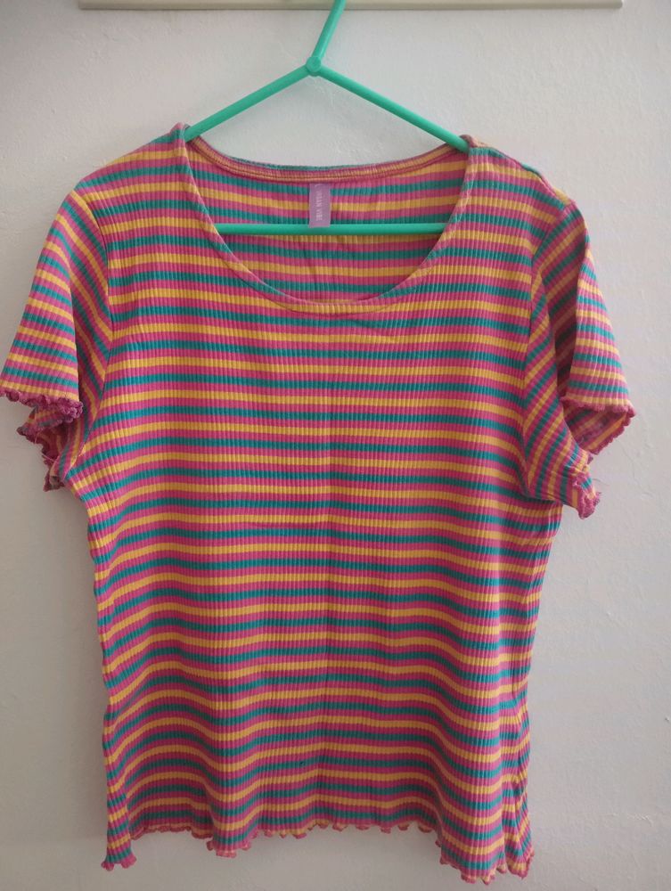 MULTI COLOUR RIBBED TOP