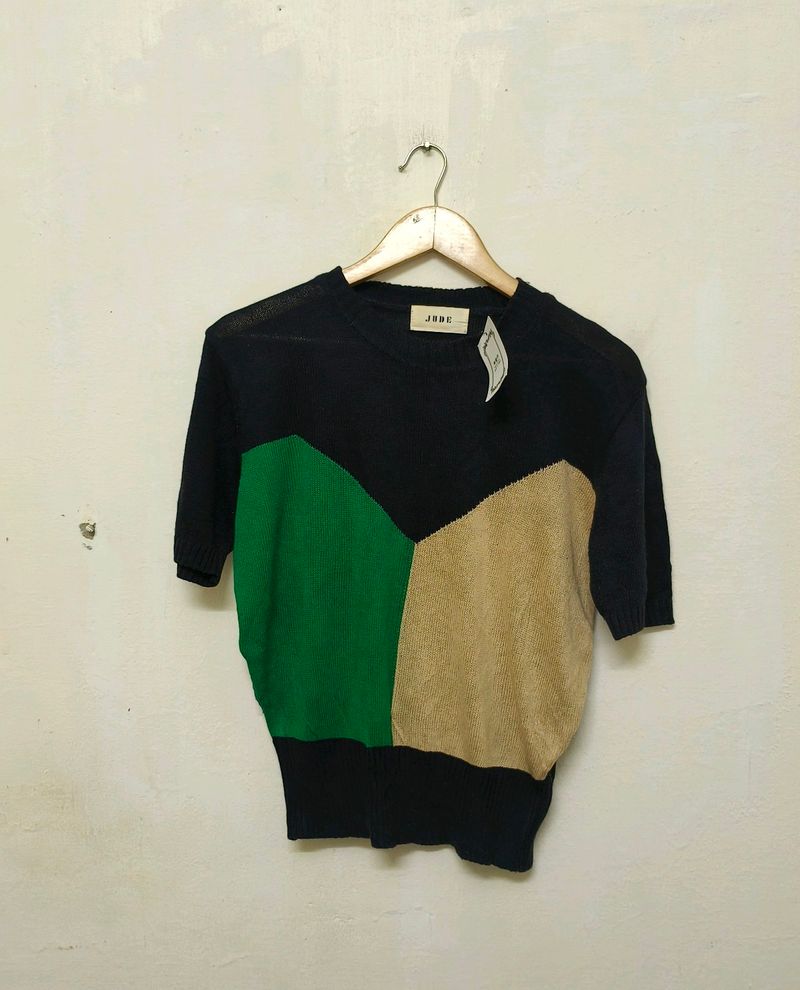 Trendy New Black And Green Top For Women