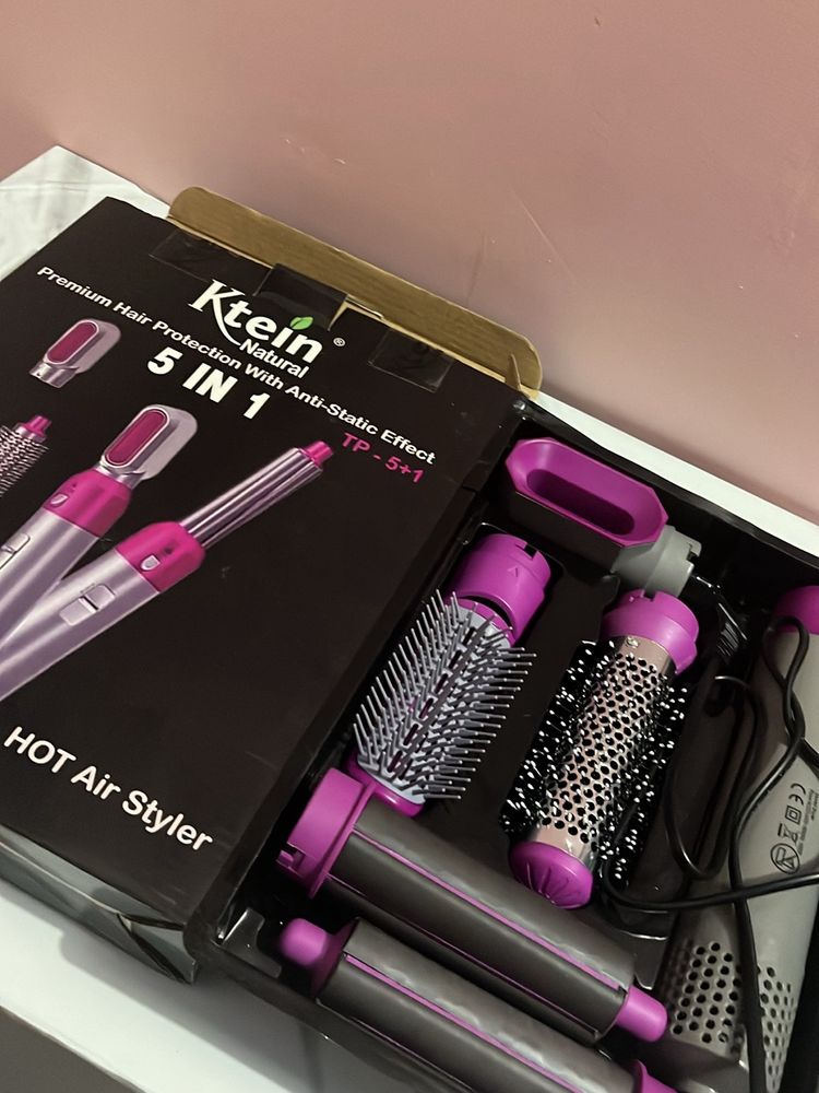 Ktein 5in1  Hair BlowDry Comb Straightening Brush