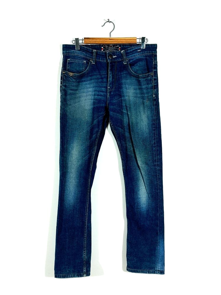 Dark Blue Faded Jean's For Men's