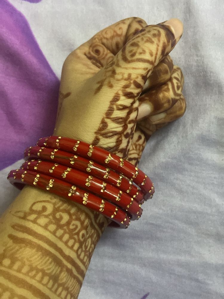 Price Drop Red Colour 4 Bangles Set Only @rs 150