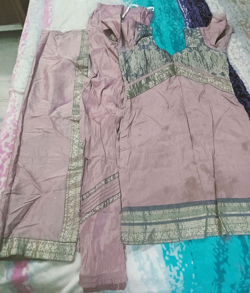 FLASH SALE!!Pure Banarsi Silk Suit With Dupatta