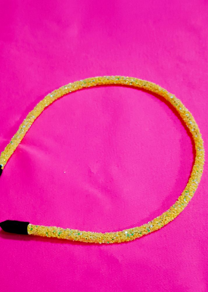 Handmade Yellow Glitter Headband