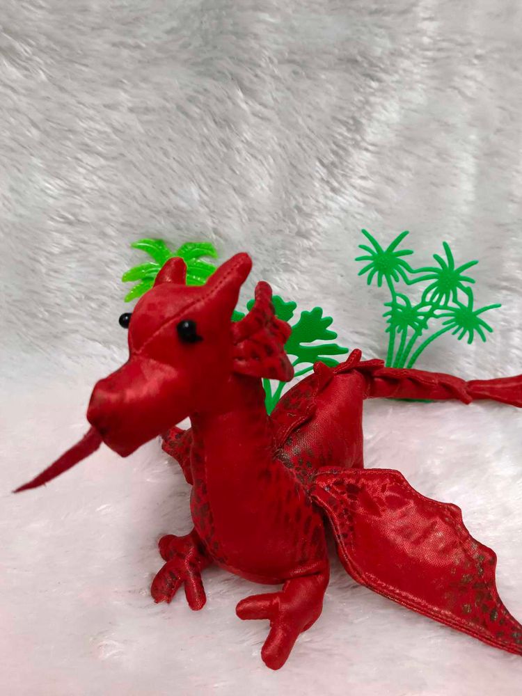 "Mini Red Chinese Dragon Plush Toy – 7 Inches