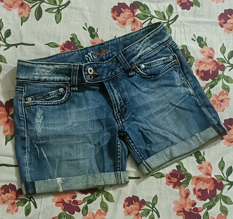 Ripped Denim Shorts