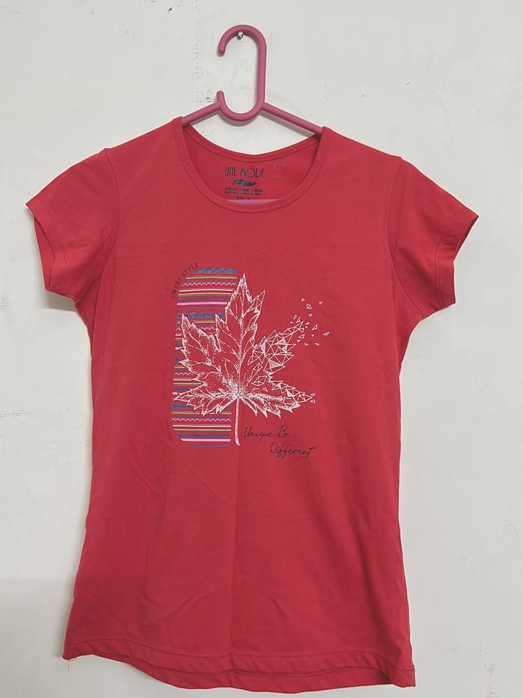 Women Tshirt (Carrot Colour)