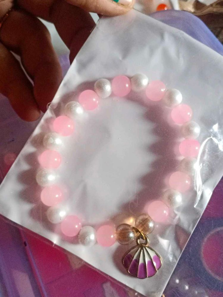 Pink Glass Beads Charms Bracelets