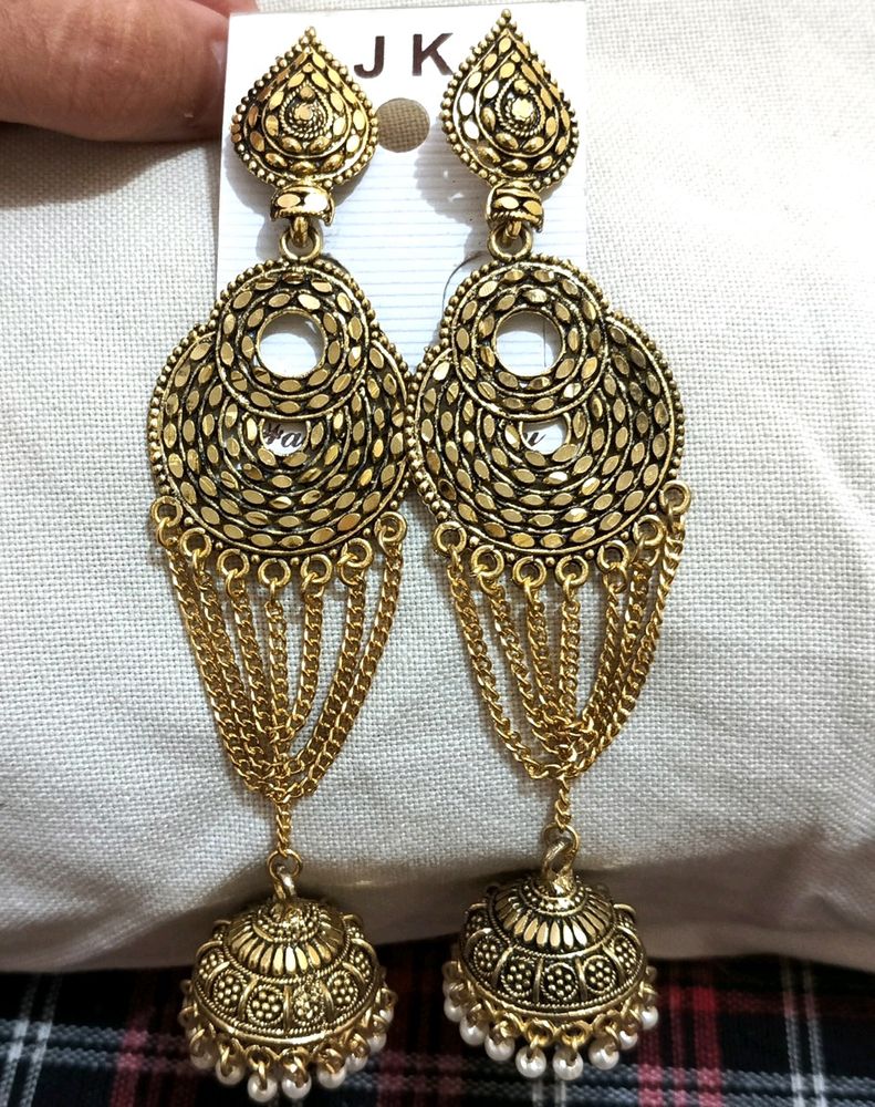 Oxidised Jhumki Earing