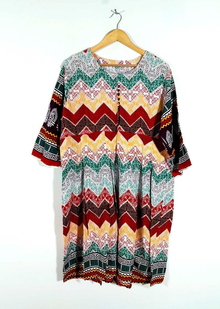 A Line Printed Dress For Women's