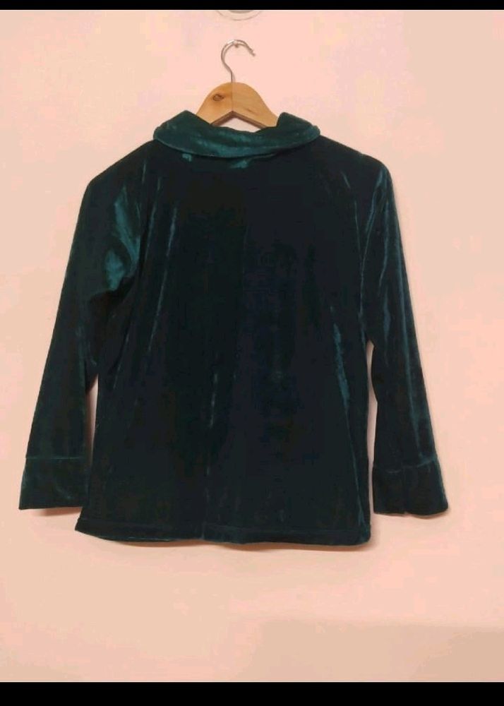 Green Velvet Top