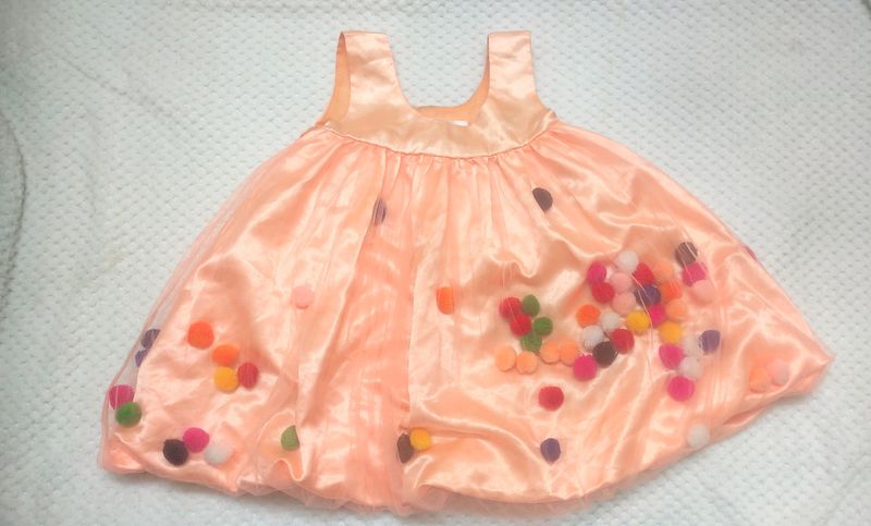 Peach Frock For Baby Girl