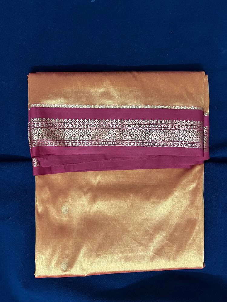 Orange With Red Border Saree