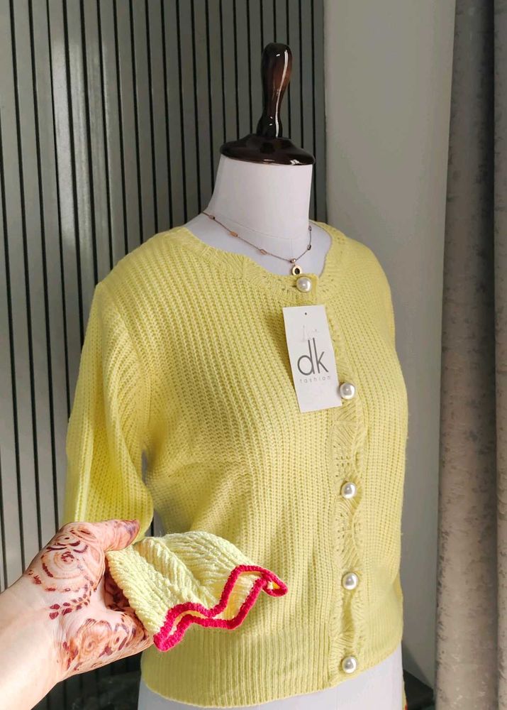 🆕 Pinteresty Pastle Yellow Cardigan