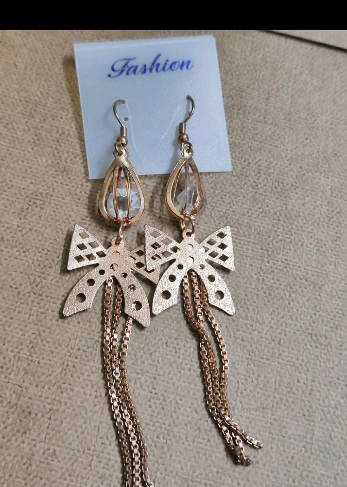 Sale 2 Combo Korean Earrings (Rose Gold+Rani Pink)