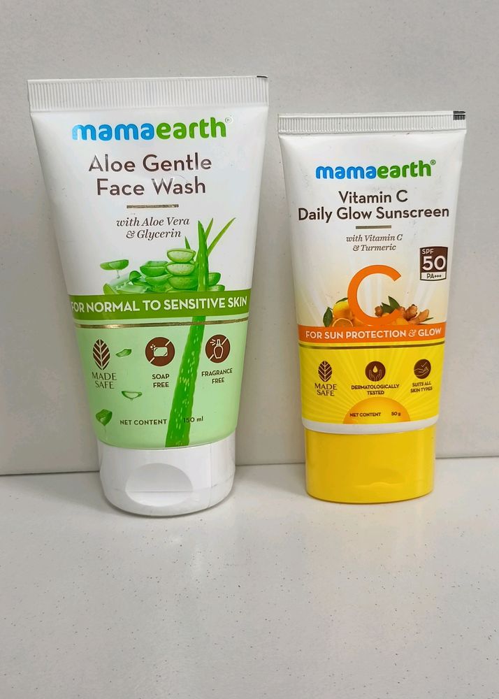 Sealed Pack Mamaearth Sunscreen + Face Wash