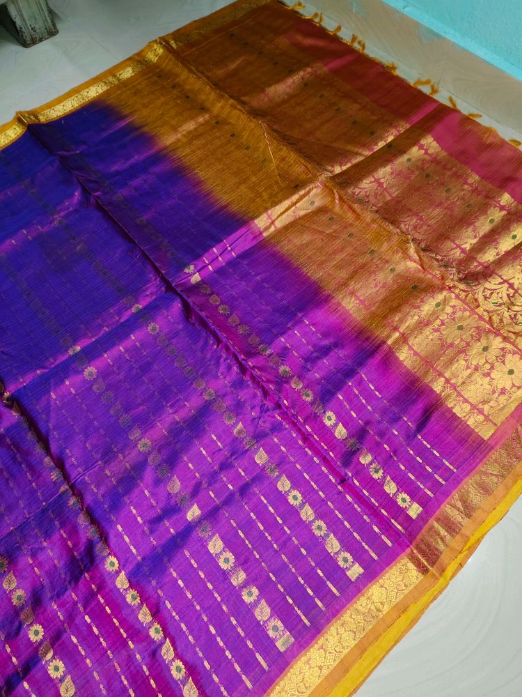 Pure Kanchi Pattu Saree 💜💛