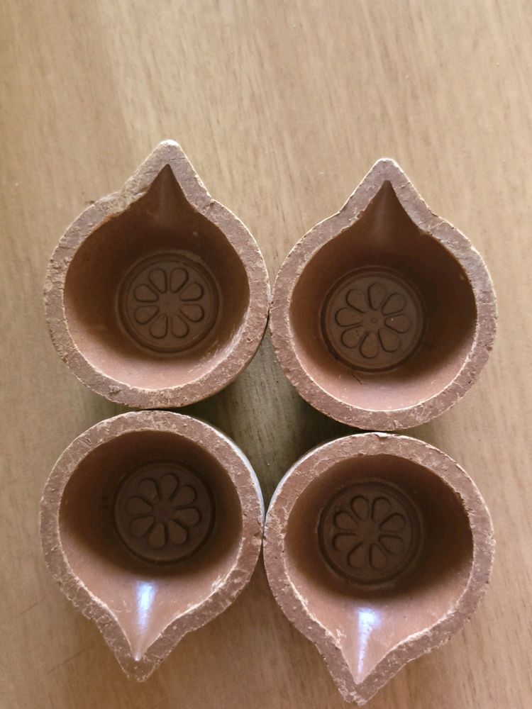 Terracotta Clay Diya for Puja  Festival Pack Of 12