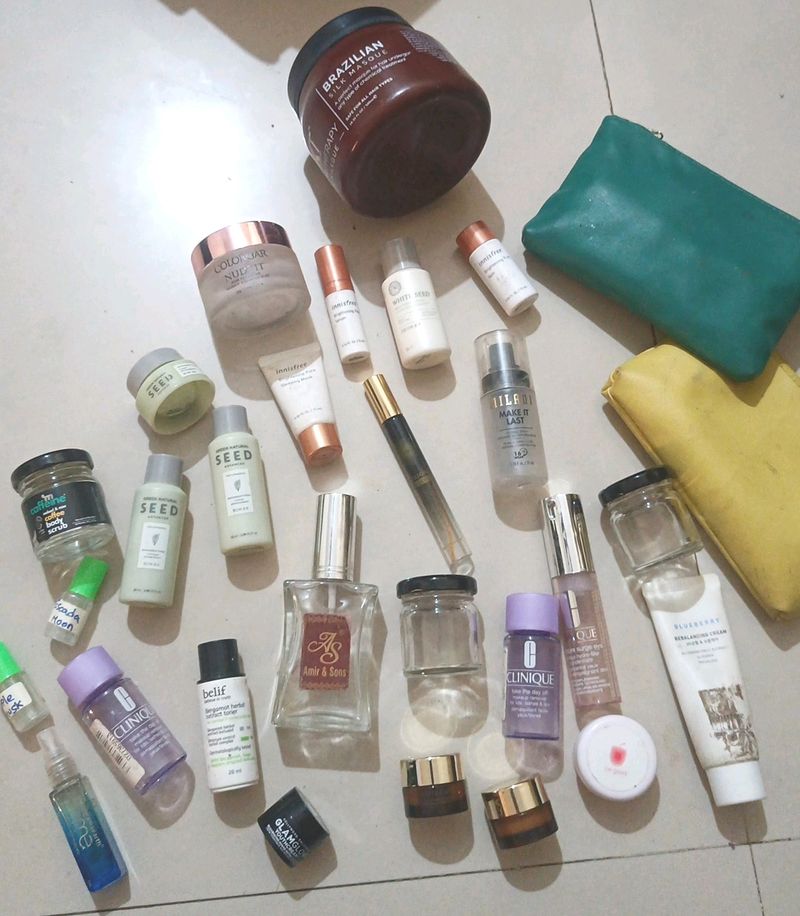 Luxury/ Drugstore Empties Bottles With Free Pouch