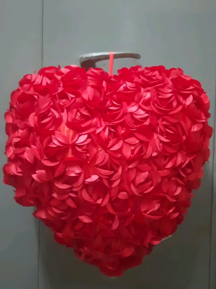 Heart Shaped Pillow With Roses