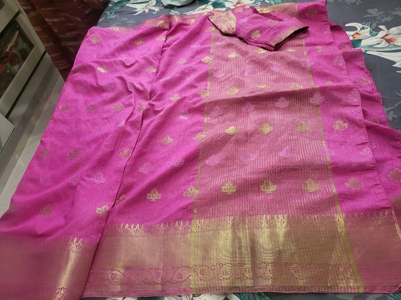 Banarasi Pink Saree