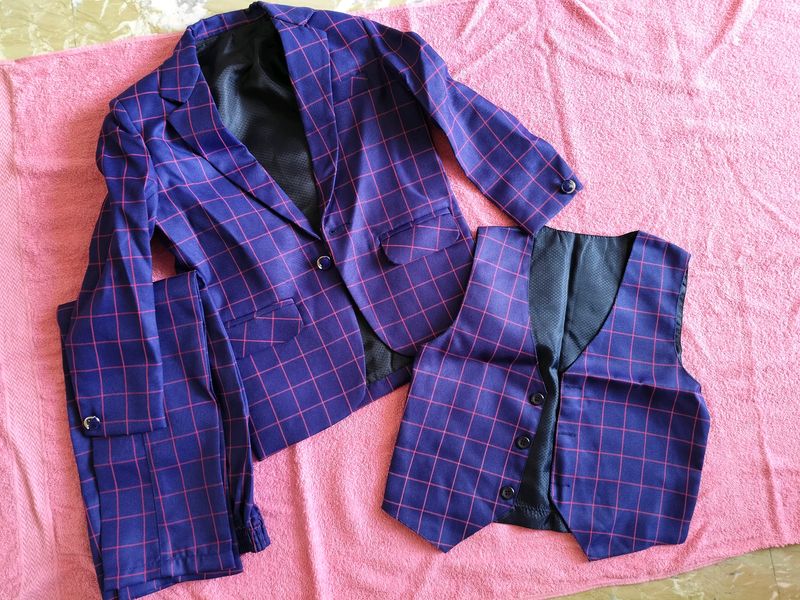 Jeet Ethics 4 Piece Checkered Party Suit With Bow