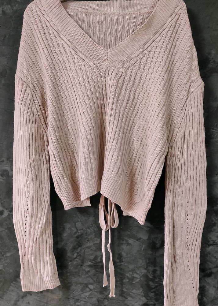 Women Oversized BACK TIE SWEATER