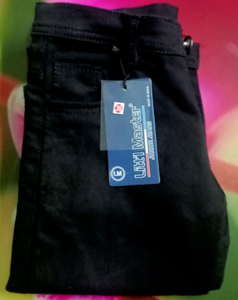 Branded Black Cotton Jeans For Boys