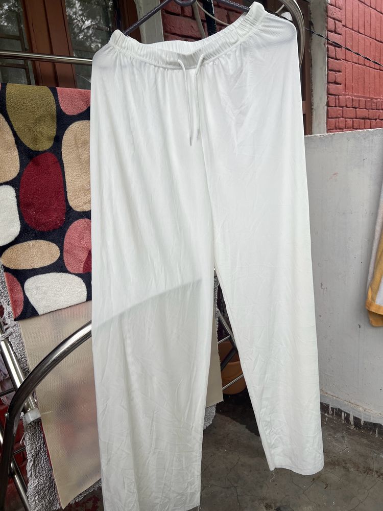 White Sheer Straight Trouser