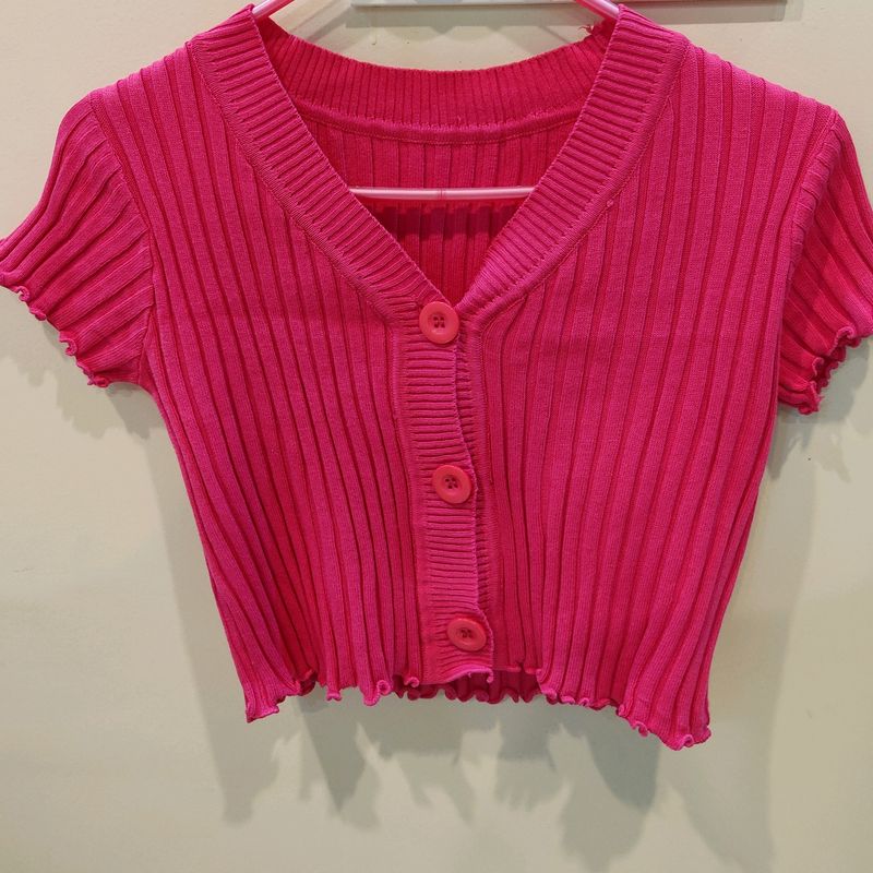 Pink Crop Top In Good Condition