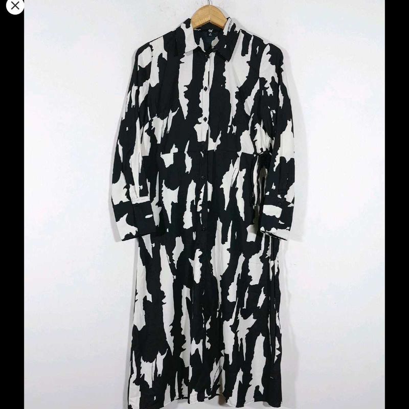 Almost New Black And White Shirt Dress By Westside