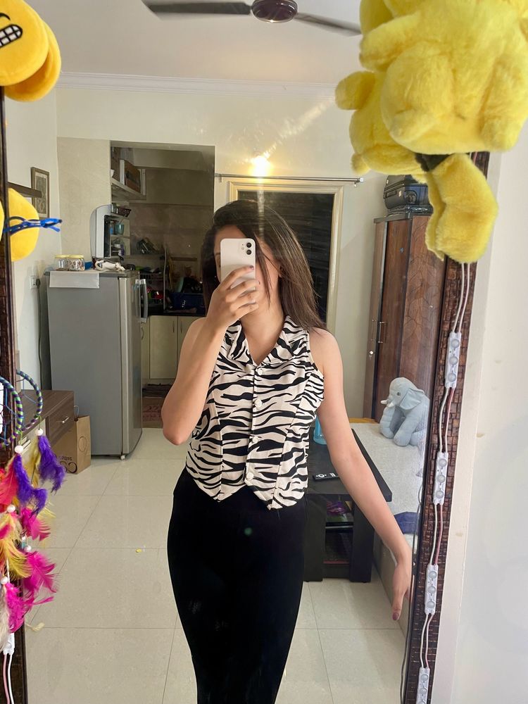 Elegant Zebra Printed Top