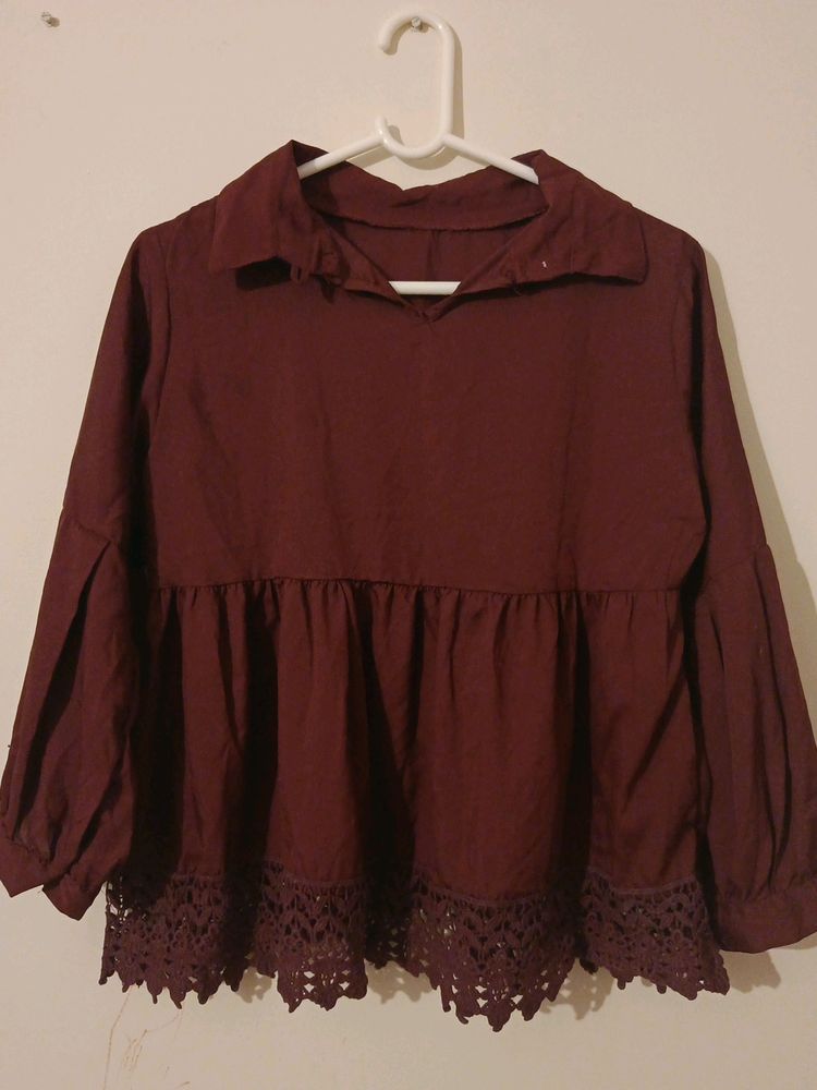 Marroon Full Sleeve Top.