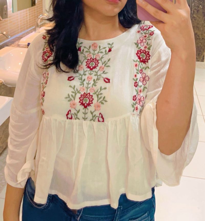 Floral Top With Design