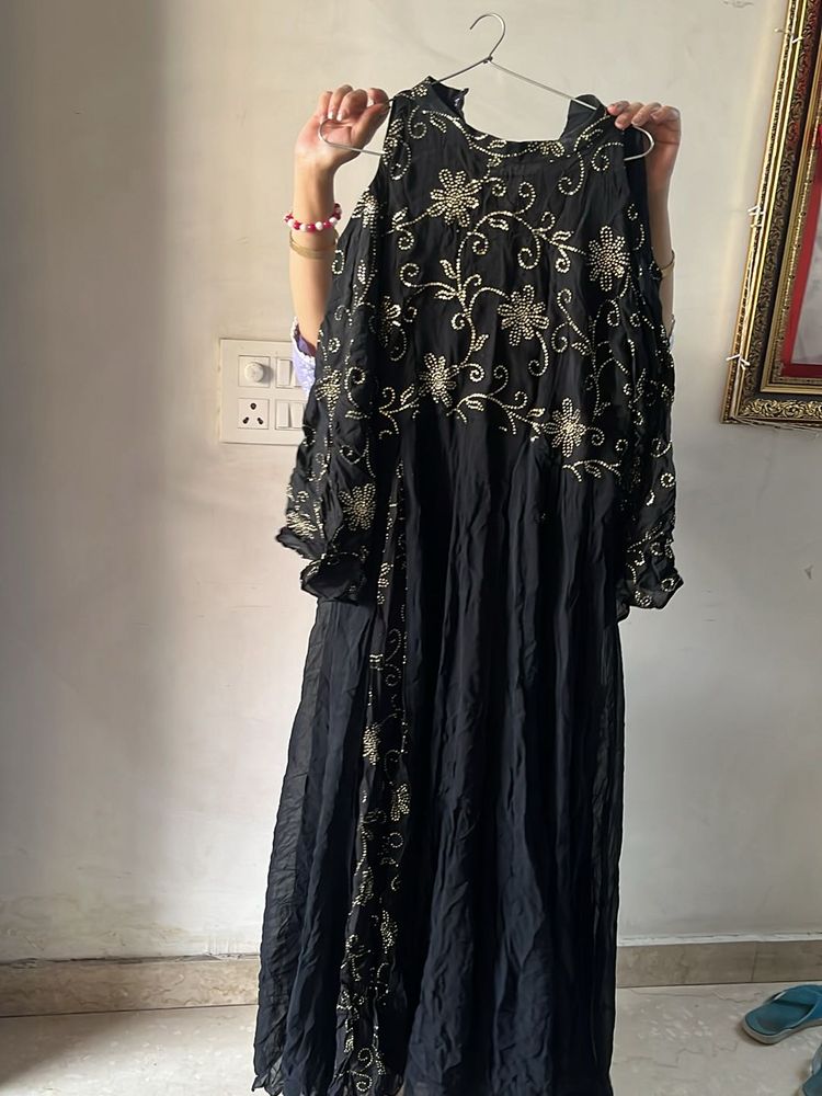 Black Golden Ethnic Gown