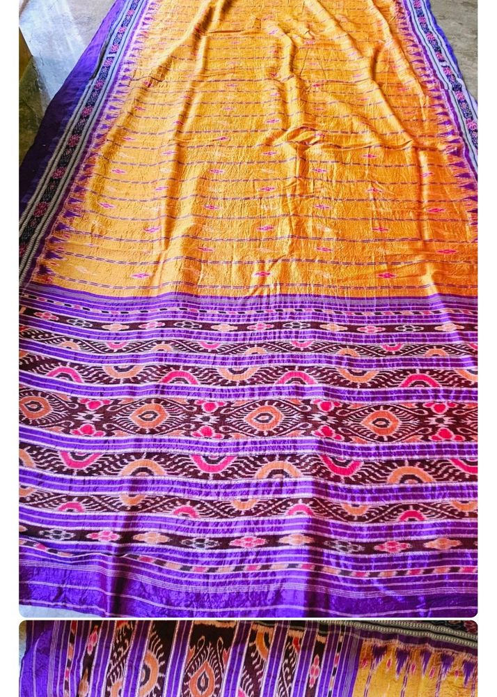 Fine Sambalpuri Golden Silk Saree