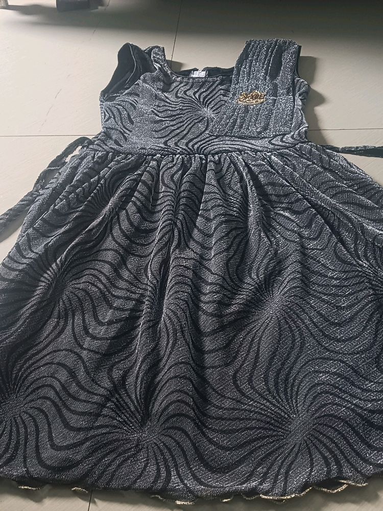 Grey Color Frock For Girls