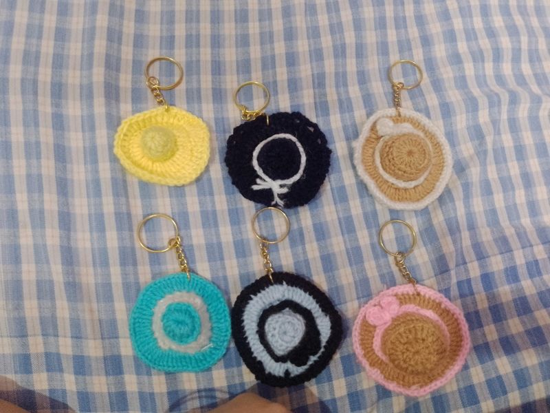 Crochet hat Keychains