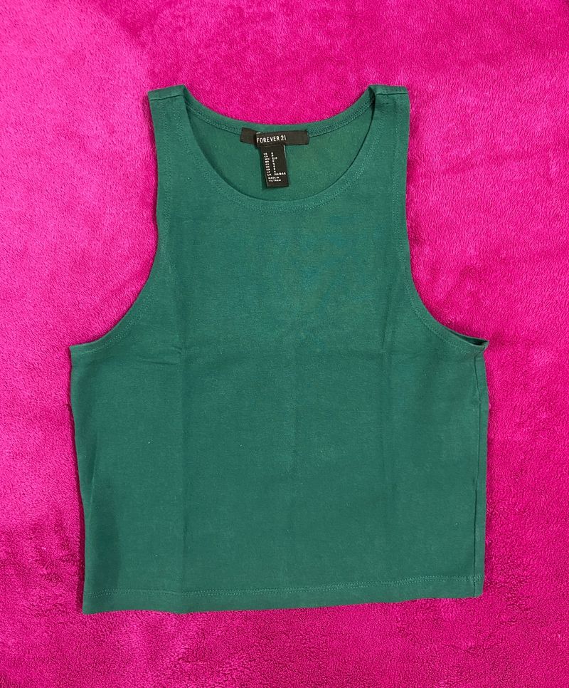 FOREVER 21 Dark Green Crop Top