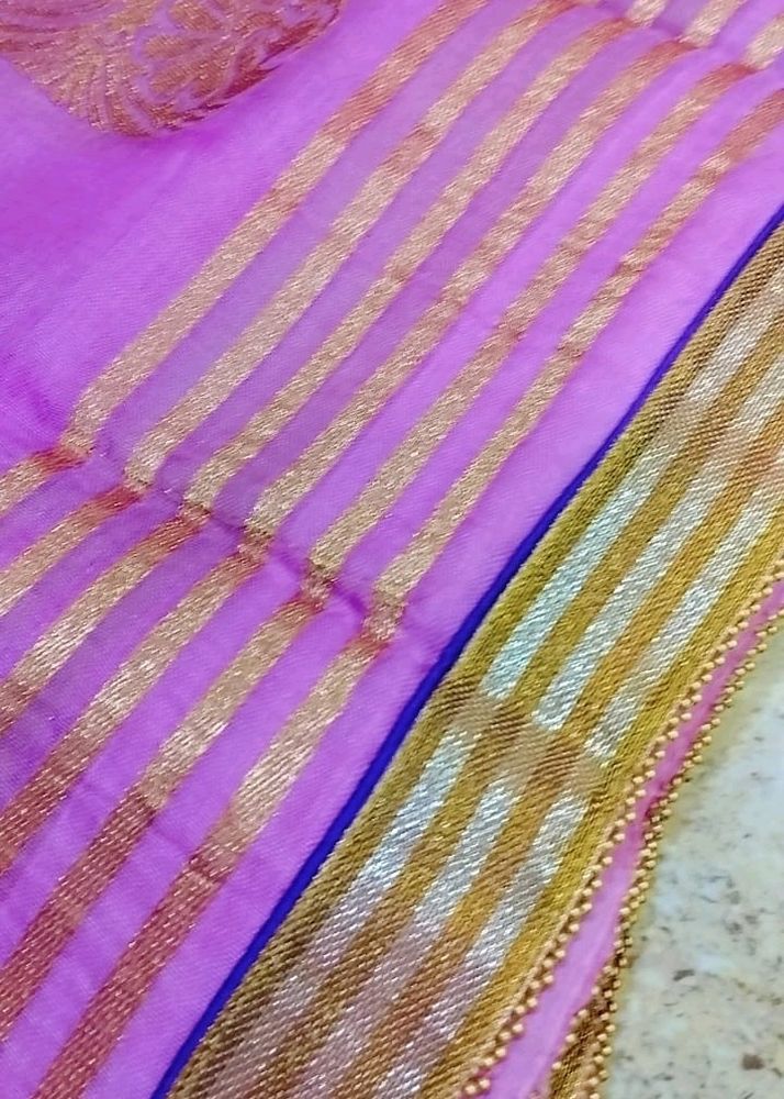 💜2💙 Super Net Saree