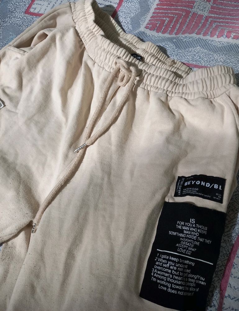 Beige Cargo Joggers