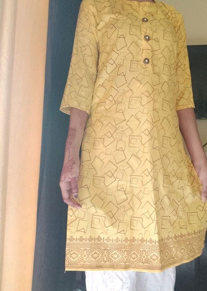 Yellow Golden Women Kurti