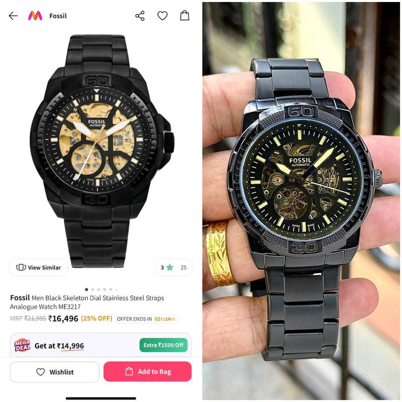 Fossil Men Watch Next To Original