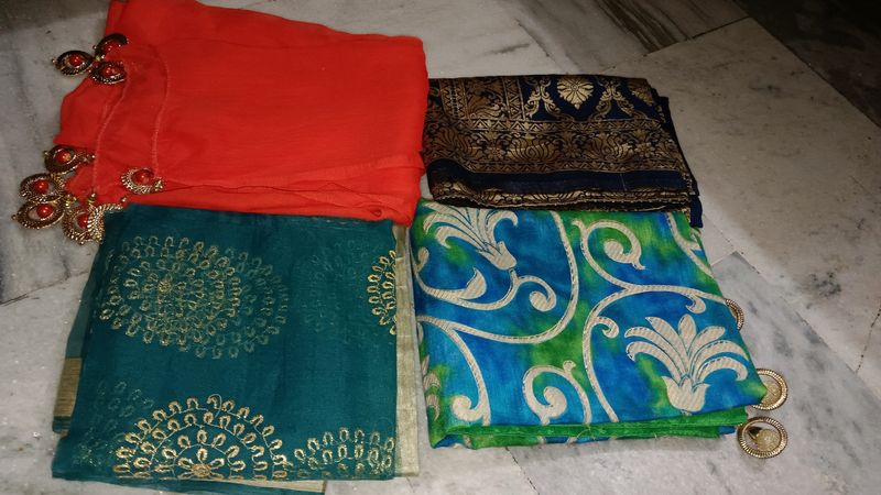 Combo Of 4  New Dupattas (Fixed Price)