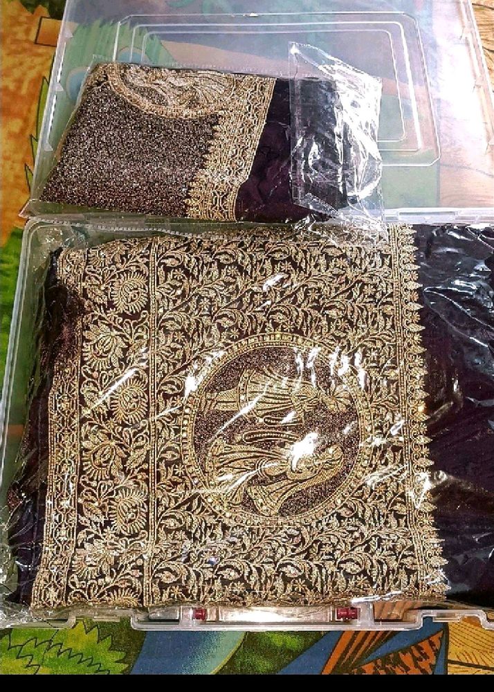 New Heavy Bridal Saree With Plastic Box