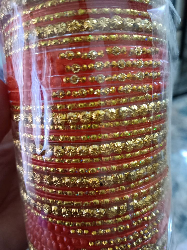 Red Heavy Bangles Set