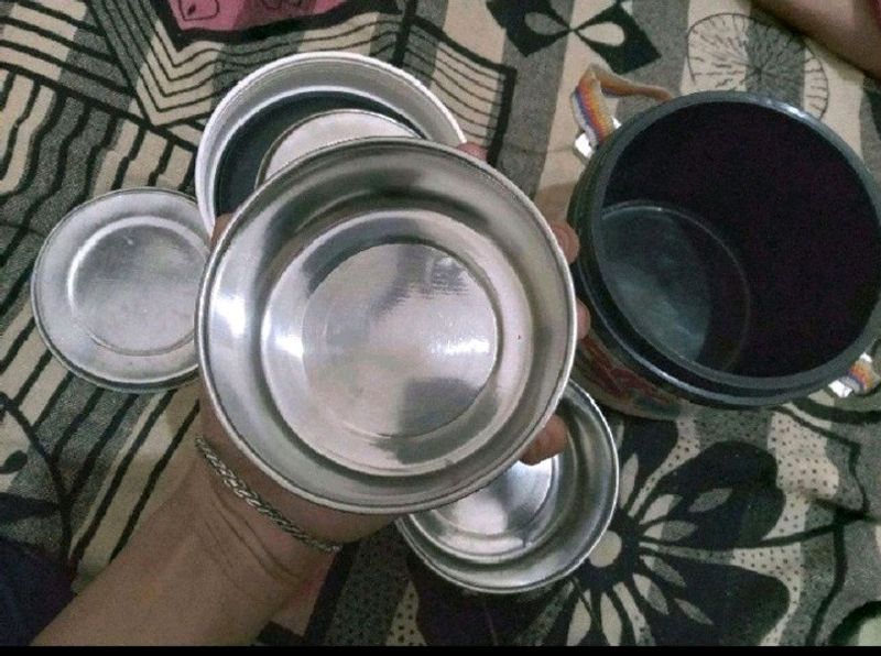 Double Box Steel With Lid Tiffin